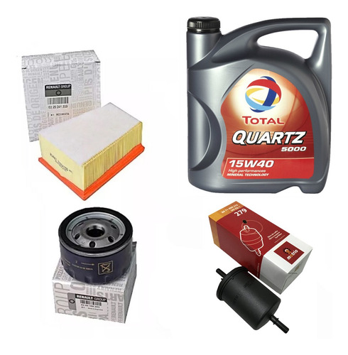 Kit Filtros 4l Aceite 15w40 Renault Megane K4m 1.6 16v