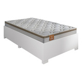 Cama Box Solteiro Desmontável Com Colchão Real Bege Branco Cor Branco/nature