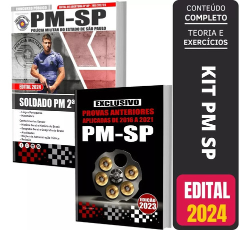Kit Apostila Concurso Pm Sp + Caderno De Provas
