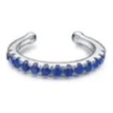 Arete De Plata 925 Azul Zirconias Ear Cuff Argolla Mujer
