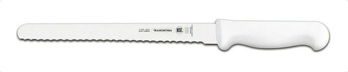 Cuchillo Profesional Tramontina Ham Bread 10 De Acero Inoxidable Con Mango Blanco