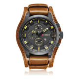 Reloj De Cuarzo De Lujo Para Hombre Curren 8225 Color De La Correa Marrón