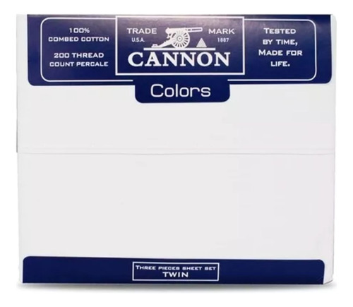 Juego Sábanas Cannon Colors 1 1/2plazas 200hilos 100%algodón