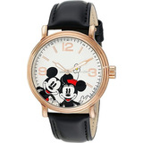 Reloj Disney W001855 Mickey Mouse Adult Vintage Analog Qua Color De La Correa Negro Color Del Bisel Acero Inoxidable Color Del Fondo Blanco