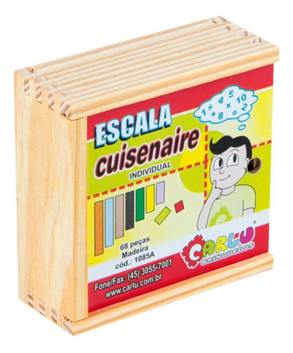 Brinquedo Pedagogico Escala Cuisenaire Indiv.68pcs