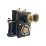 Telefone Antigo Nelparede Preto Com Dourado
