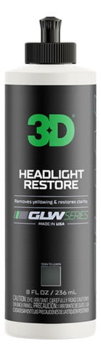 Headlight Restore (restaurador De Faros 3d Glw) 236 Ml