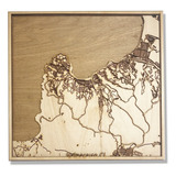 Cuadro De Madera Tridimensional Mapa Valparaíso. Mibu Crafts