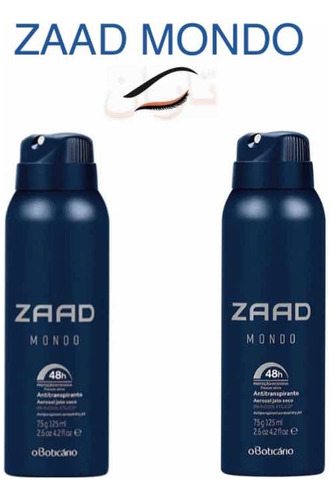 Kit C/2: Zaad Mondo Desodorante Antitr. Aerossol 75g/125ml