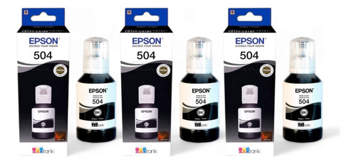 3 Refil Tinta Epson T504120al L4150 L4160 L4260 L6171 L6270