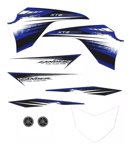 Kit Jogo Adesivo Xtz 250 Lander 2012 / 2013 Azul 