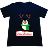 Camisetas Navideñas Pinguino Navidad Adultos Y  Niños New