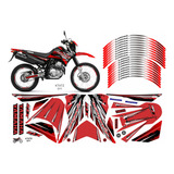 Adesivo Carenagem+friso Yamaha Lander 250 2009/2019 Vermelho