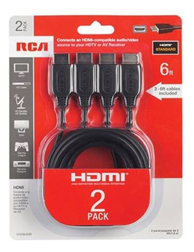 Rca Vh26hhr Cable Hdmi, 6, Paquete De 2