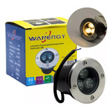 Lampara Led Para Piso Empotrado Satinado 3w Luz Calida Ip66 Color Plateado