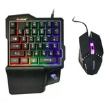 Kit Teclado Una Mano Mouse Gamer Celular Yelandar N3000 Rgb