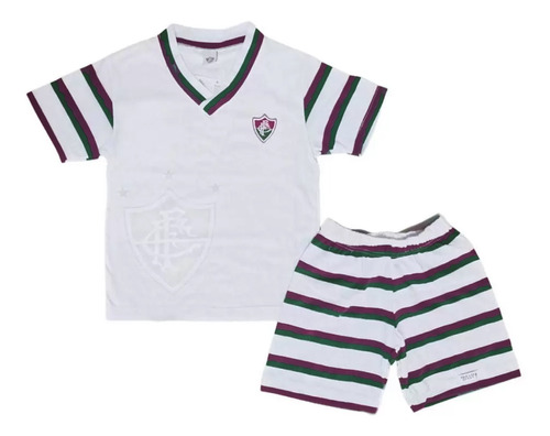 Pijama Infantil Do Fluminense Oficial Camisa Shorts Revedor