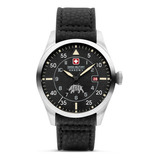 Reloj Swiss Military Smwgn0001201 Para Hombre Cristal Zafiro Color De La Malla Negro Color Del Bisel Gris/rojo Color Del Fondo Negro