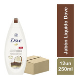 Pack X 12 Un Dove Jabon Liquido Con Leche De Coco X 250 Ml