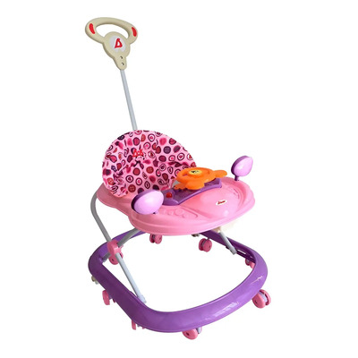 Andador D'bebé Play Con Sonido Y Barra De Empuje Color Rosa