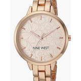 Nine West Reloj De Diseñador Oro Rosa Flores 2226rgrg Dht
