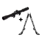 Bipe Tático Sniper Fixação Cano + Luneta Rifle Scope 4x20mm