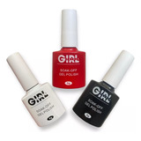 Esmalte Em Gel 9g Led/uv Kit 3 Uni Branco, Vermelho E Preto.