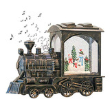 Lámpara De Nieve Musical Con Tren Navideño Y Temporizador (c