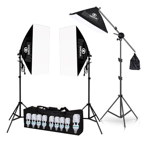 Kit Iluminação Estúdio Eros C/ Softbox 50x70 E Girafa (110v)