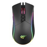 Mouse Havit Gamer Ms1001 4800dpi 7 Botões Sensor Pmw3212 Rgb Cor Preto