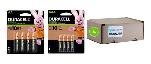 Pila Recargable Duracell Pack Kit 4aa + 4aaa Clickbox