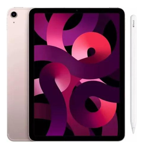 Kit iPad Air 5th 64gb M1 Pink  + Pencil 2 Novo +nf