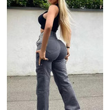 Pantalones Tipo Jogger Tipo Cargo De Cintura Alta Para Mujer