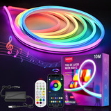 Tira De Luces Neón Rgb 10m Audiorítmica App Ip65 Flexible