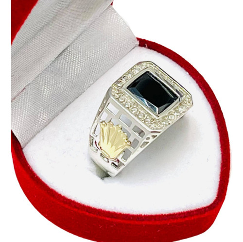 Anillo Para Hombre Con Cubic Rectangular Plata 925 Ap 087