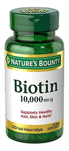 Biotina De Nature's Bounty, Suplemento Vitaminico, Apoya El