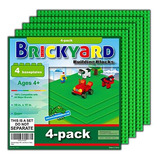 Set 4 Placas Base 10x10'' Para Ladrillos Lego Color Verde