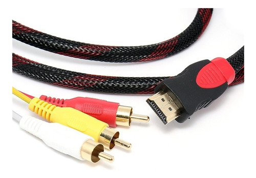 Cable Hdmi Macho A 3 Rca Adaptador De Cable Av De Vídeo Y Au