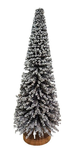 Árvore De Natal Branco E Prata Glitter Tok Da Casa 35cm 1und