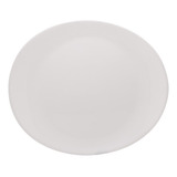 Plato Steak Friends Time Aleacrion Vidrio Blanco Oval De 30 X 26 Cm