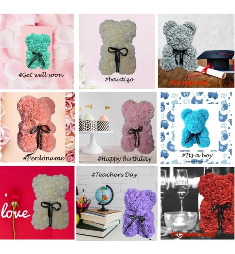 Oso Flores Rosas Foamy Oso De Regalo Oso De Amor 8 Colores