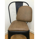 Asiento Para Silla Tolix Tapizado Tostado Sobre Base Madera 