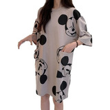 Vestido Coreano Animado Disney Mickey Mouse Print Falda