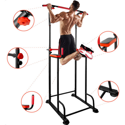 Multifuncional Torre Abdominales Dominadas Power Rack Gym