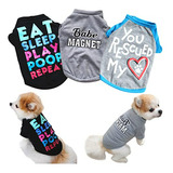 Conjunto De Ropa Para Perros Pequeños: 3 Piezas, Suave Y Tra