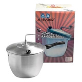 Pochoclera Aluminio Con Tapa Olla 5l Almandoz Con Mango Baq.