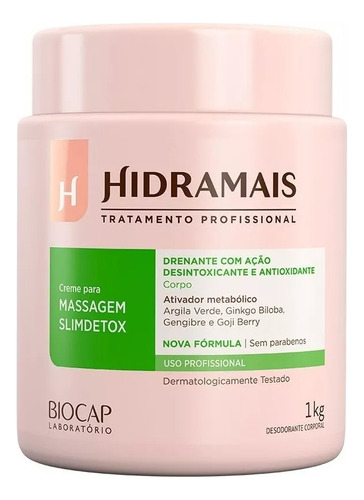 Creme Hidramais Profissional Para Massagem Slimdetox 1kg