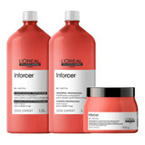 Kit Loreal Inforcer Sh.1500ml+condicionad.1500ml+mascara500g