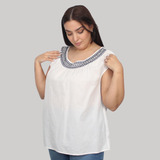 Blusa Bordado Blanco Algodon Importada