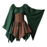 Vestido Feminino Renascentista Medieval Com Espartilho Pi